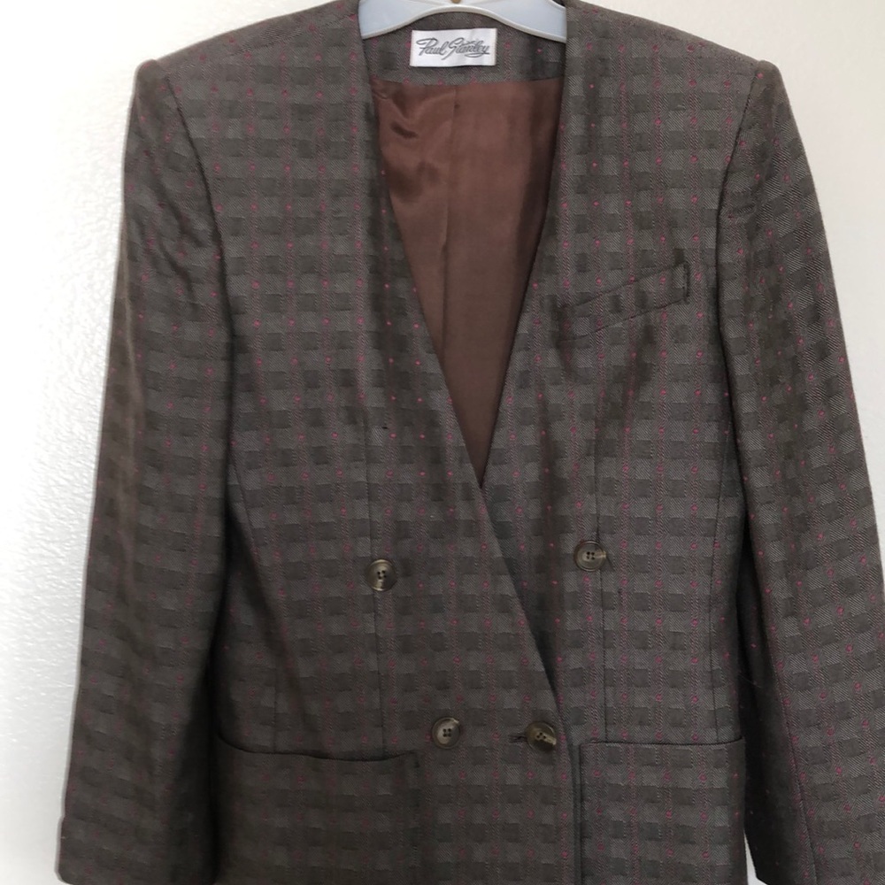 Rose and olive green two piece vintage suit